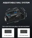 Linterna negro con Laser verde de 800 lumen recargable para pistola Glock y Riel Picatinny 