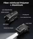 Linterna negro con Laser verde de 800 lumen recargable para pistola Glock y Riel Picatinny 