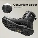 NORTIV 8 Mens Breathable Military Tactical Combat Boots Side Zipper Black
