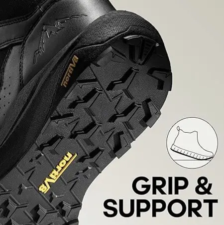 NORTIV 8 Mens Breathable Military Tactical Combat Boots Side Zipper Black