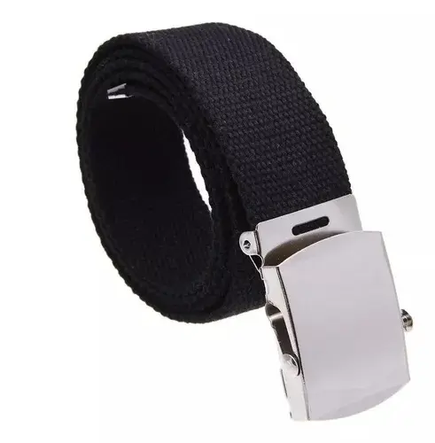 [1652053416847] CORREA DE HEBILLA SILVER/BLACK                            