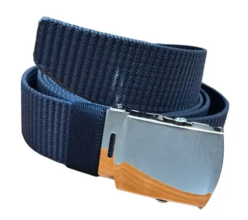 CORREA DE HEBILLA PLATEADA AZUL NAVY