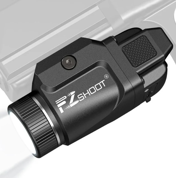 [X004KP12VN] EZ SHOOT Linterna negro con Laser verde de 800 lumen recargable para pistola Glock y Riel Picatinny 