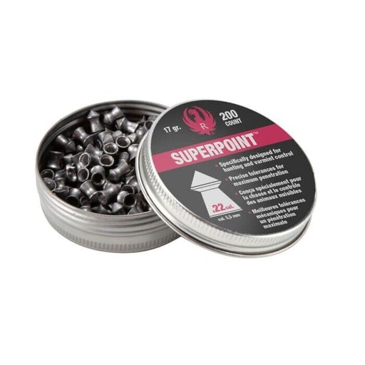 [723364300400] RUGER 2230040 PELLETS 5.5-.22 CAL SUPERPOINT                                           