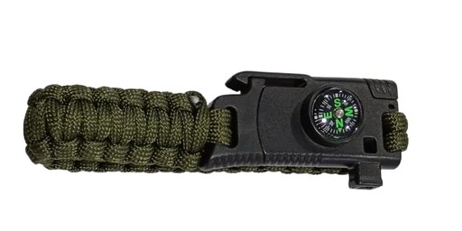 [2100003083000] PULSERA PARACORD BRUJULA, PEDERNAL, SILBATO, CUCHILLO