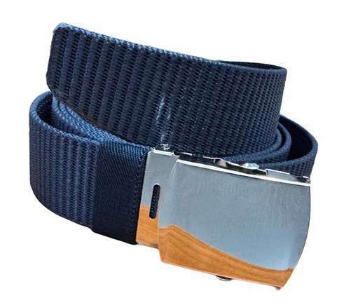 CORREA DE HEBILLA PLATEADA AZUL NAVY