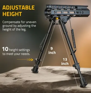 BH 2463190 TRAVERSETRACK BIPOD 9-13" RAIL PICATINNY