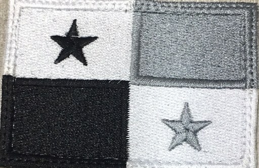 PARCHE BANDERA PANAMA 5CM X7 CM GRIS NEGRA