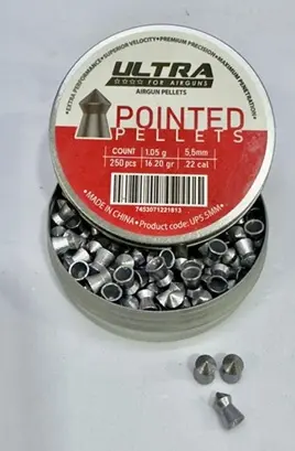 [7453071221813] ULTRA UP5.5MM .22 CAL POINTED PELLETS 250PCS