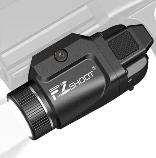 [X004KP12VN] EZ SHOOT Linterna negro con Laser verde de 800 lumen recargable para pistola Glock y Riel Picatinny 