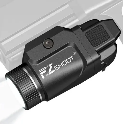 [X004KP12VN] Linterna negro con Laser verde de 800 lumen recargable para pistola Glock y Riel Picatinny 