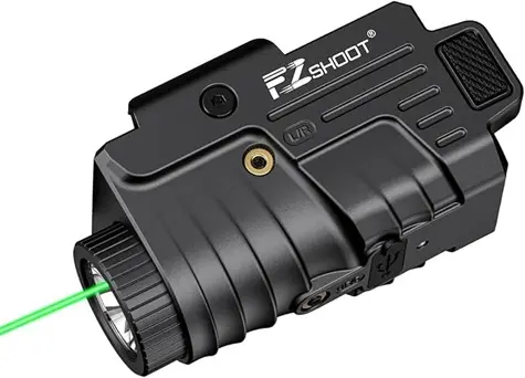 FZ SHOOT LINTERNA NEGRO, LASER VERDE GLOCK RIEL PICATINNY