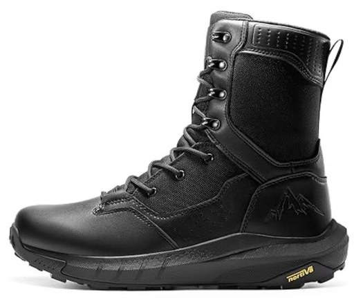 NORTIV 8 Mens Breathable Military Tactical Combat Boots Side Zipper Black